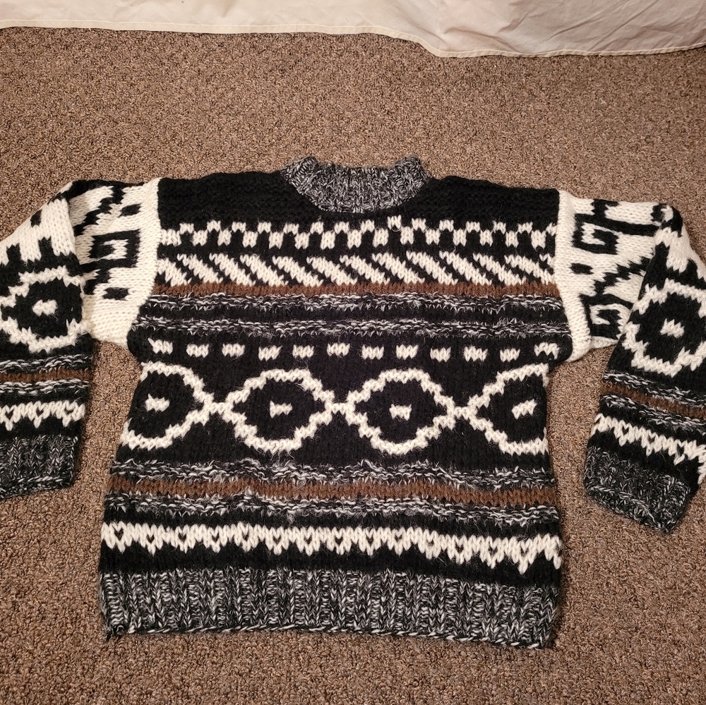 Vtg Helium Thick Knit Crewneck Sweater